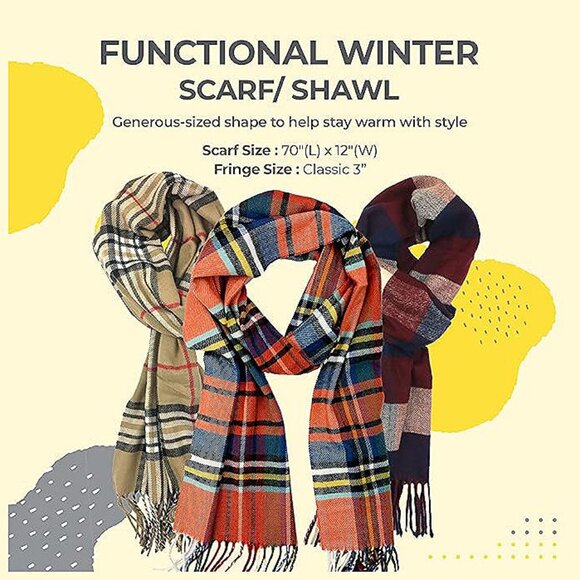 Super Soft Luxurious Cashmere Feel unisex Brown-beige Plaid - Picture 5 of 6